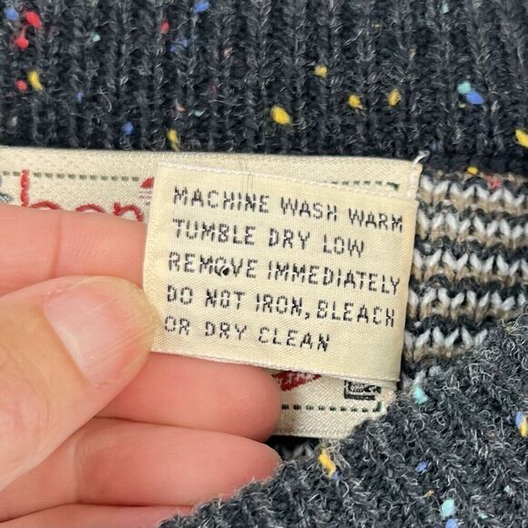 Vintage Bonjour International Y2K Grandpa Pullover Sweater L Aztec Boho Western - Picture 10 of 10